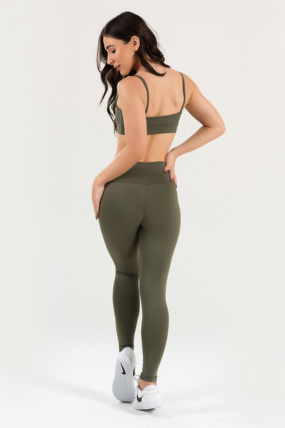 Women's Set Top + Leggings Fitness Pulse Olive