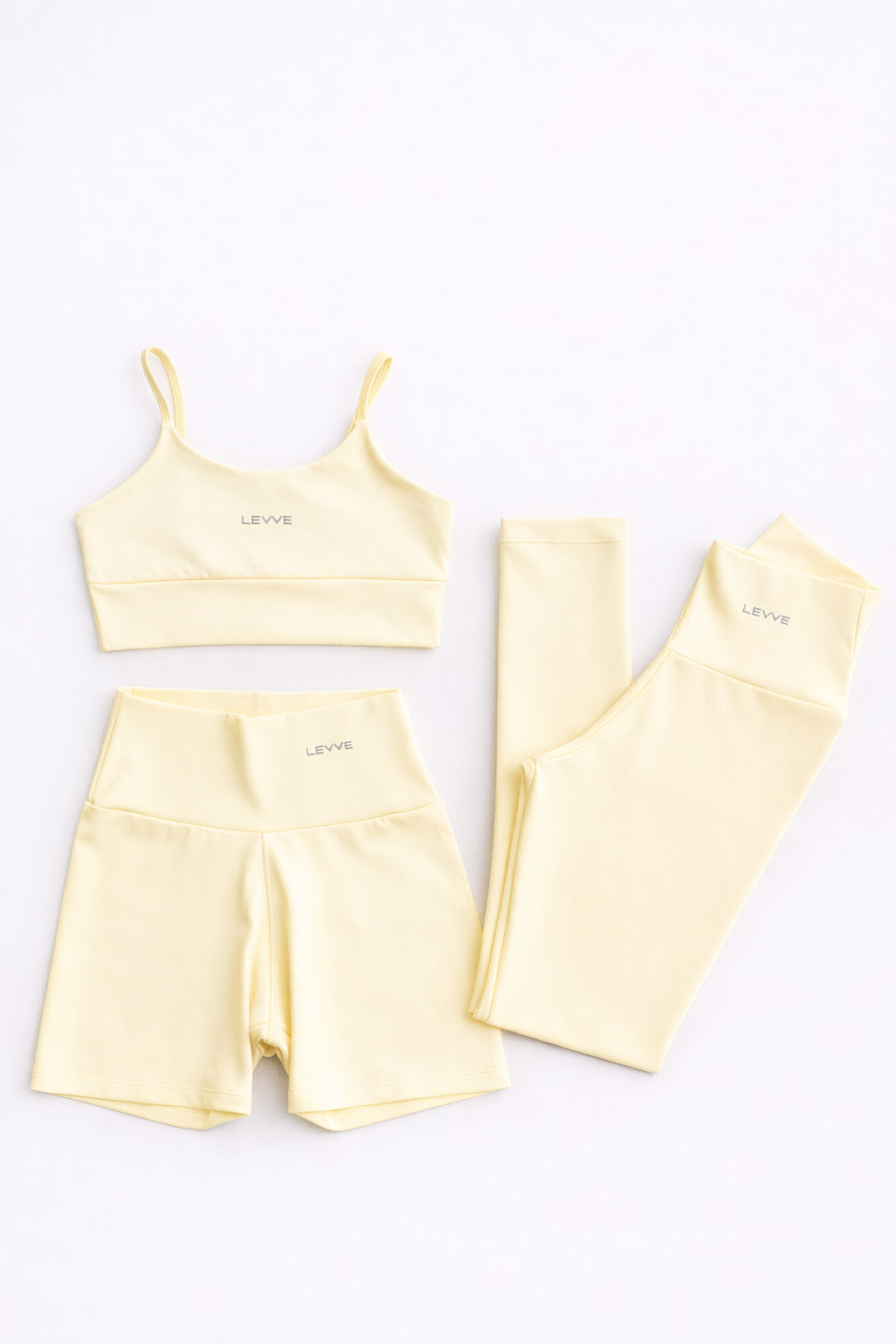 Fitness Set Double-Strap Sports Bra + Leggings + Short Intense – Butter