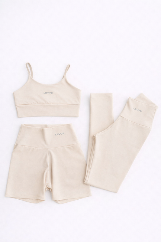Fitness Set Double-Strap Sports Bra + Leggings + Short Intense – Luna