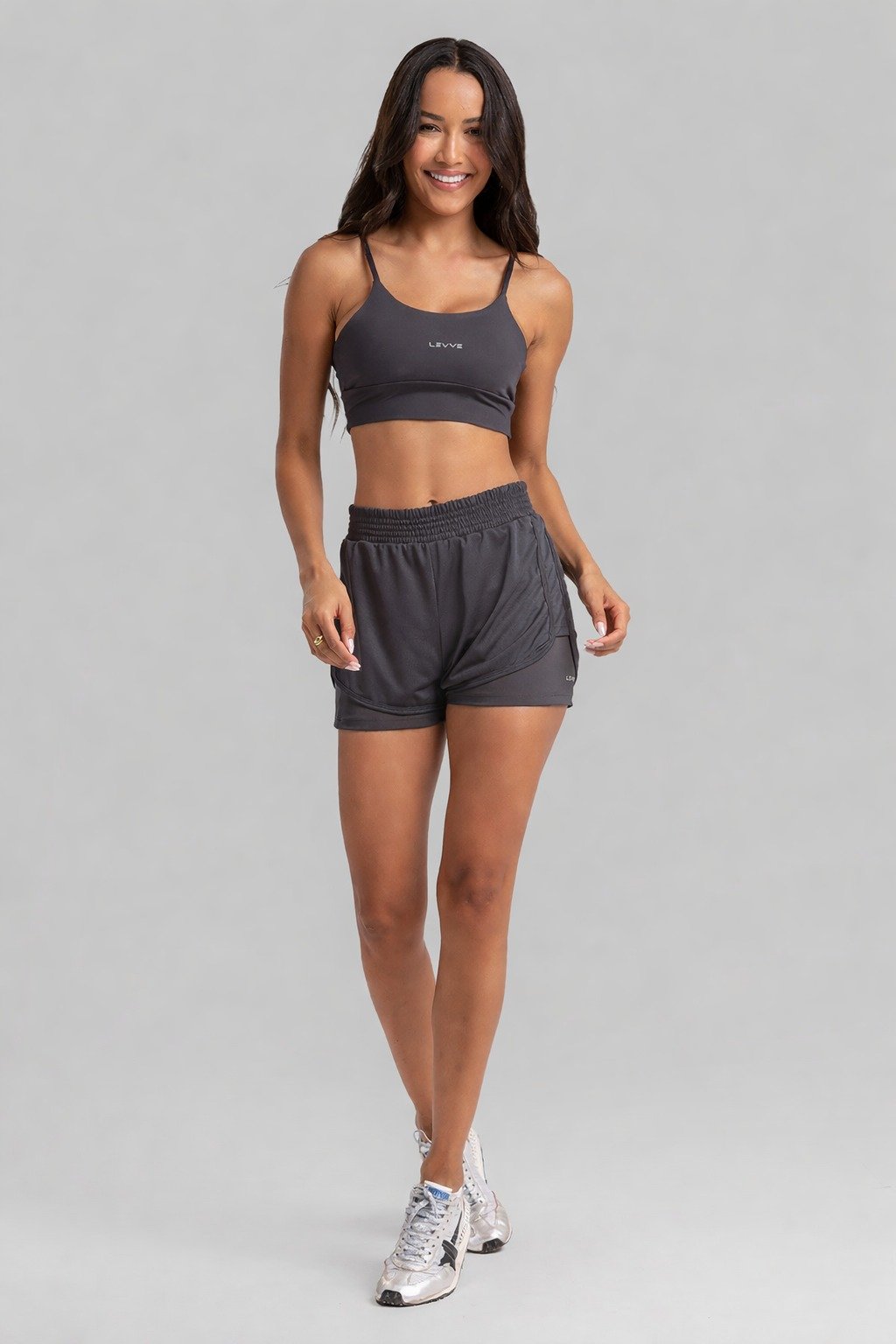 Double Shorts Women's Fitness Nory Intense - Graphite