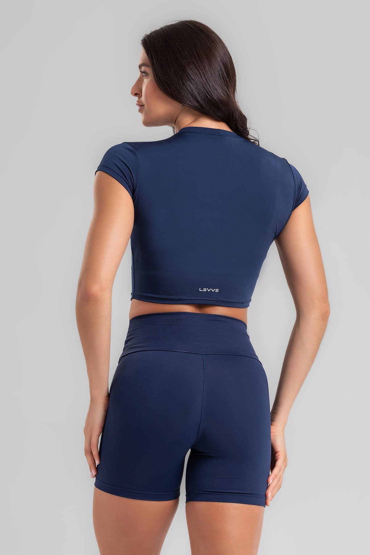 Cropped Top + Basic Shorts Navy