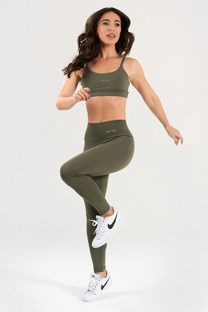 Women's Set Top + Leggings Fitness Pulse Olive