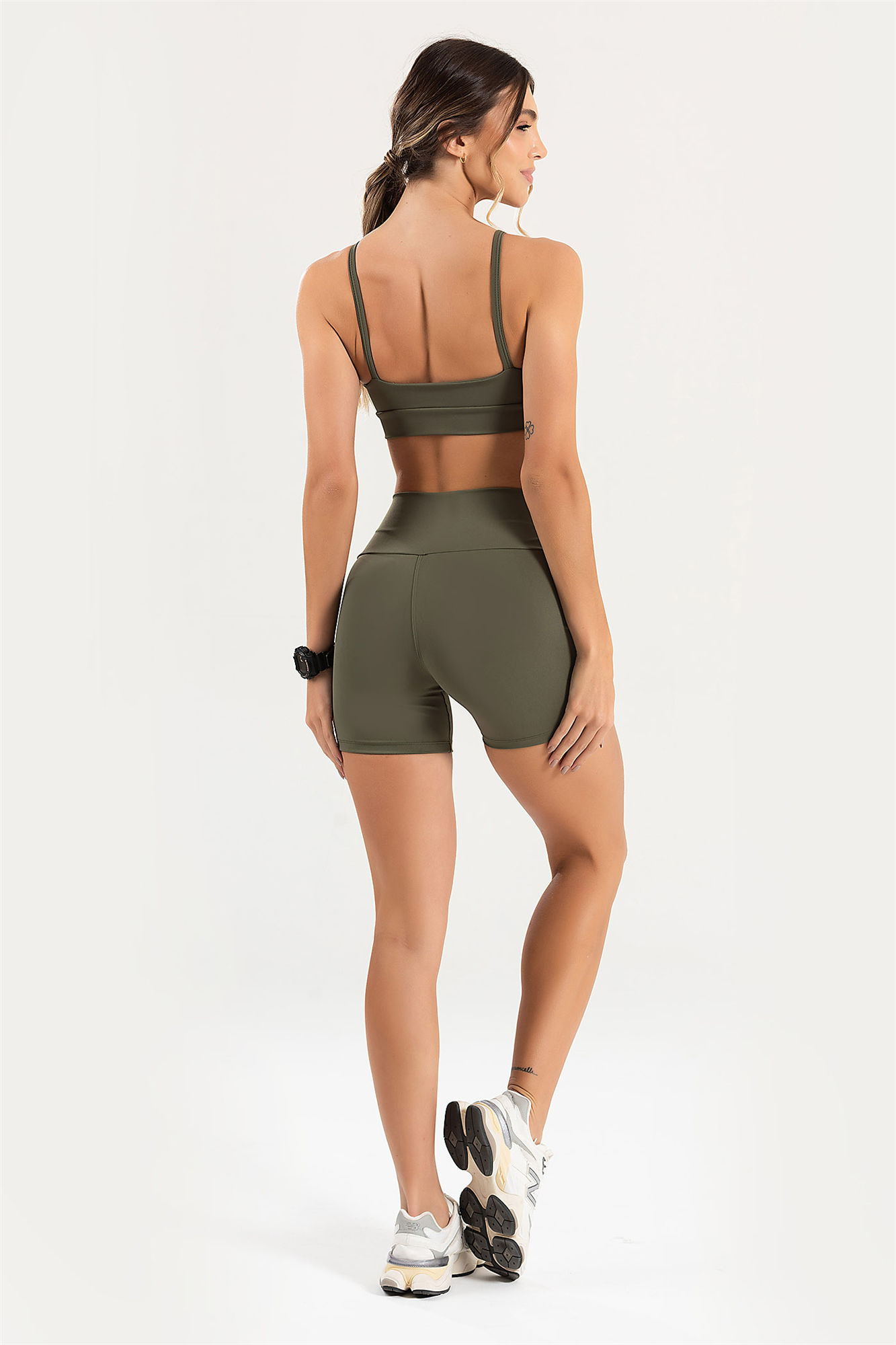 Women's Set Top + Fitness Shorts Pulse Olive