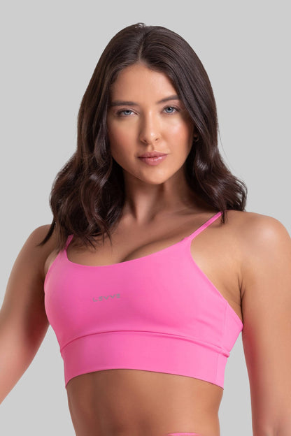 Double-Strap Sports Bra + Basic Shorts Intense Pop Pink
