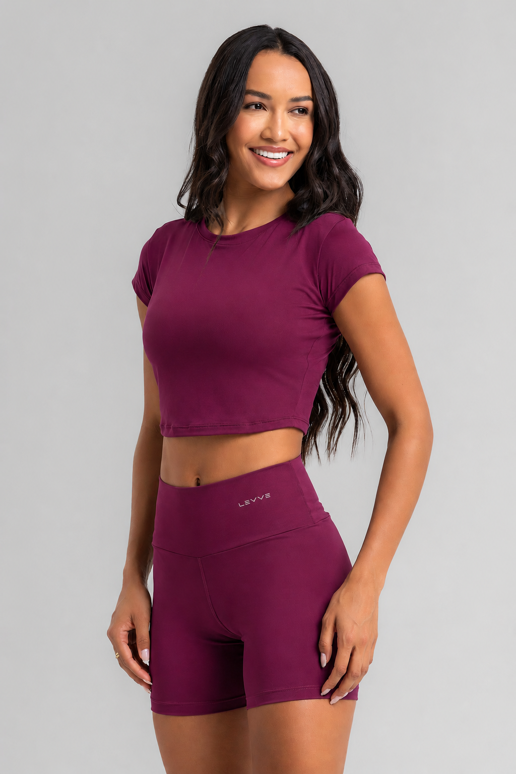 Cropped Top + Basic Shorts Intense Malbec