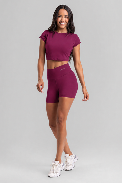 Cropped Top + Basic Shorts Intense Malbec