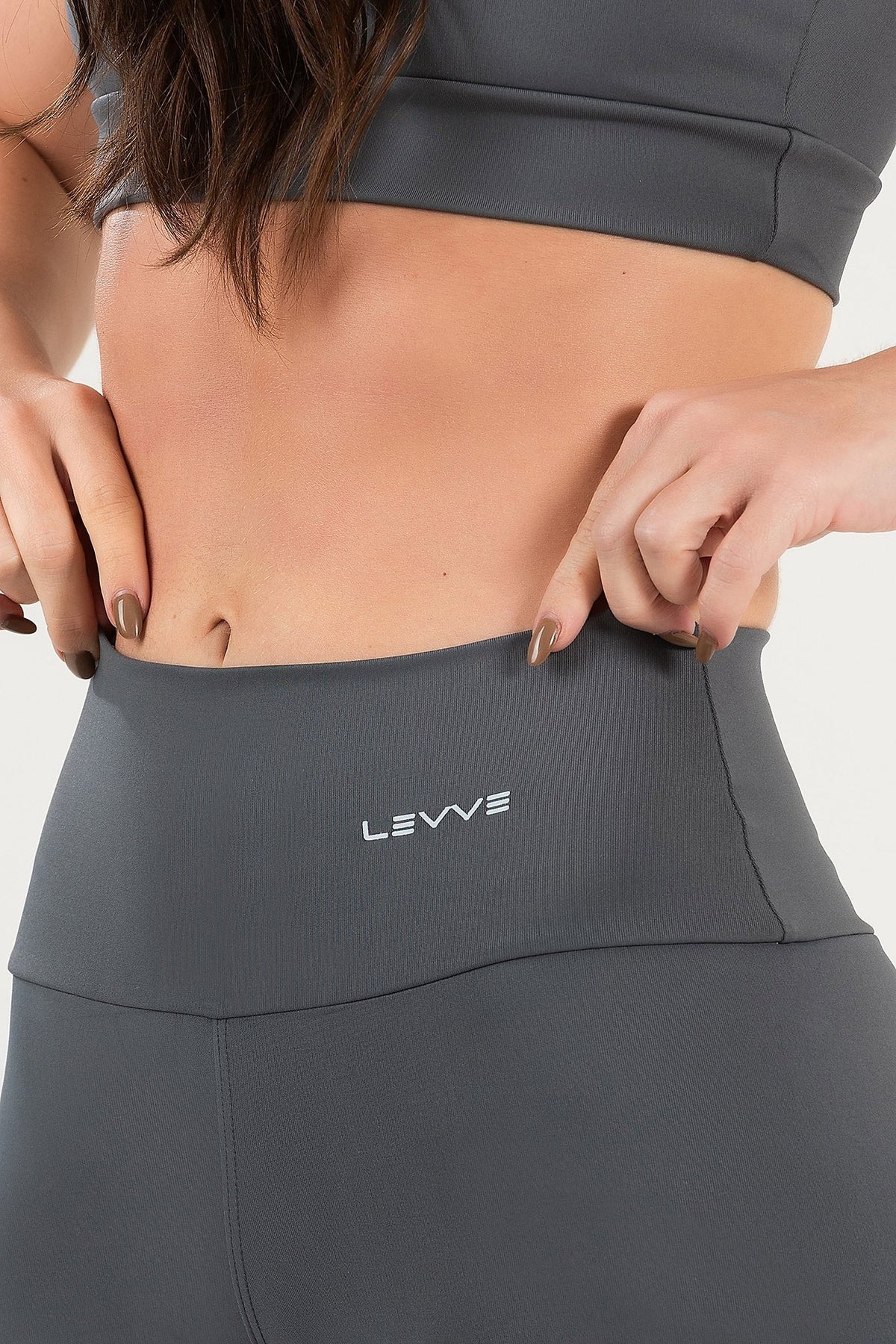 Women's Set Top + Leggings Fitness Pulse Charcoal Grey