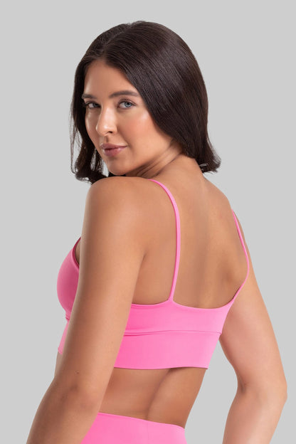 Double-Strap Sports Bra + Basic Leggings Intense Pop Pink