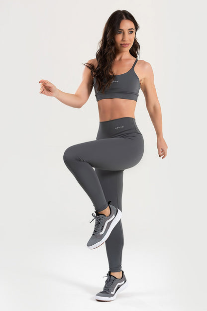 Women's Set Top + Leggings Fitness Pulse Charcoal Grey