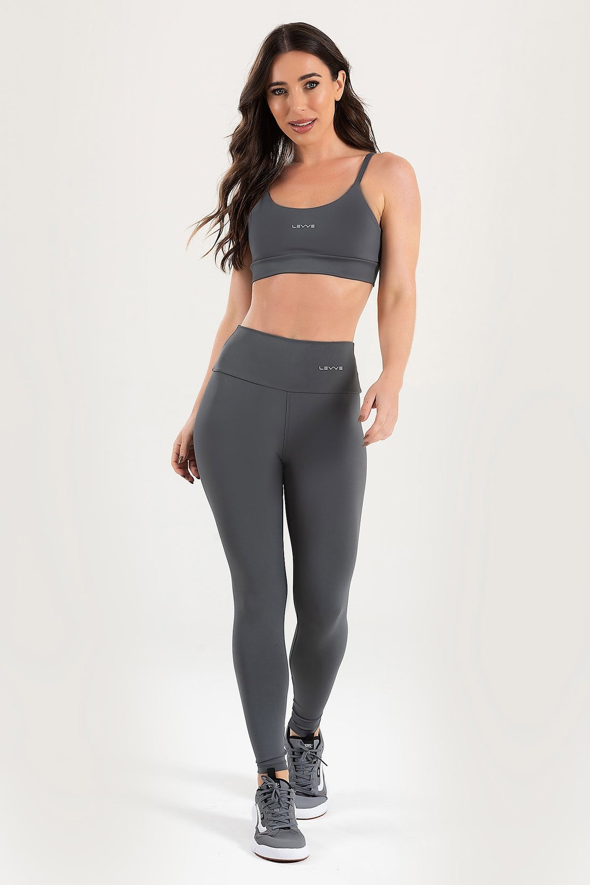 Women's Set Top + Leggings Fitness Pulse Charcoal Grey