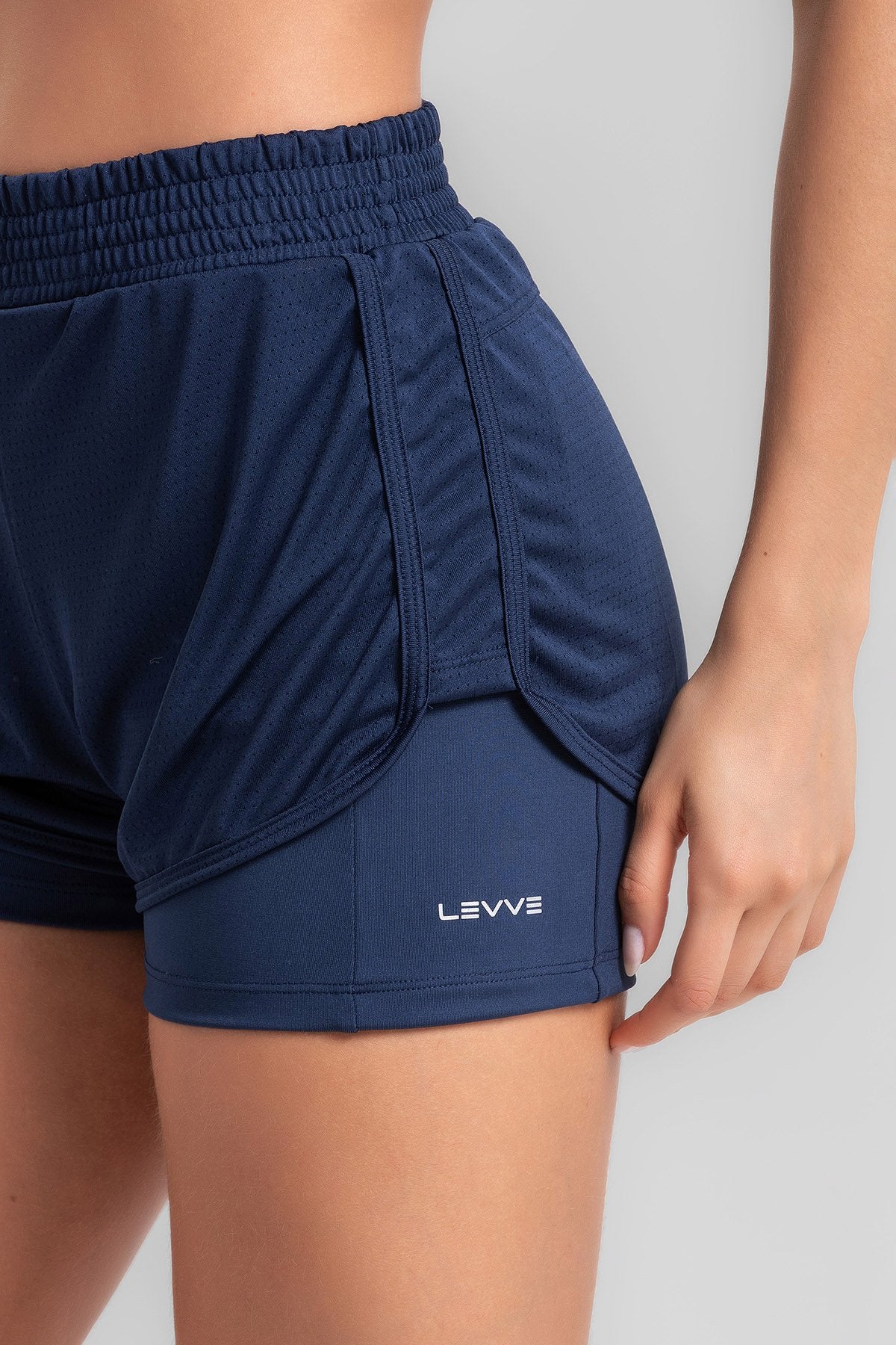 Cropped Top + Double Shorts Navy
