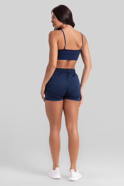 Double Shorts Women's Fitness Nory Intense - Navy