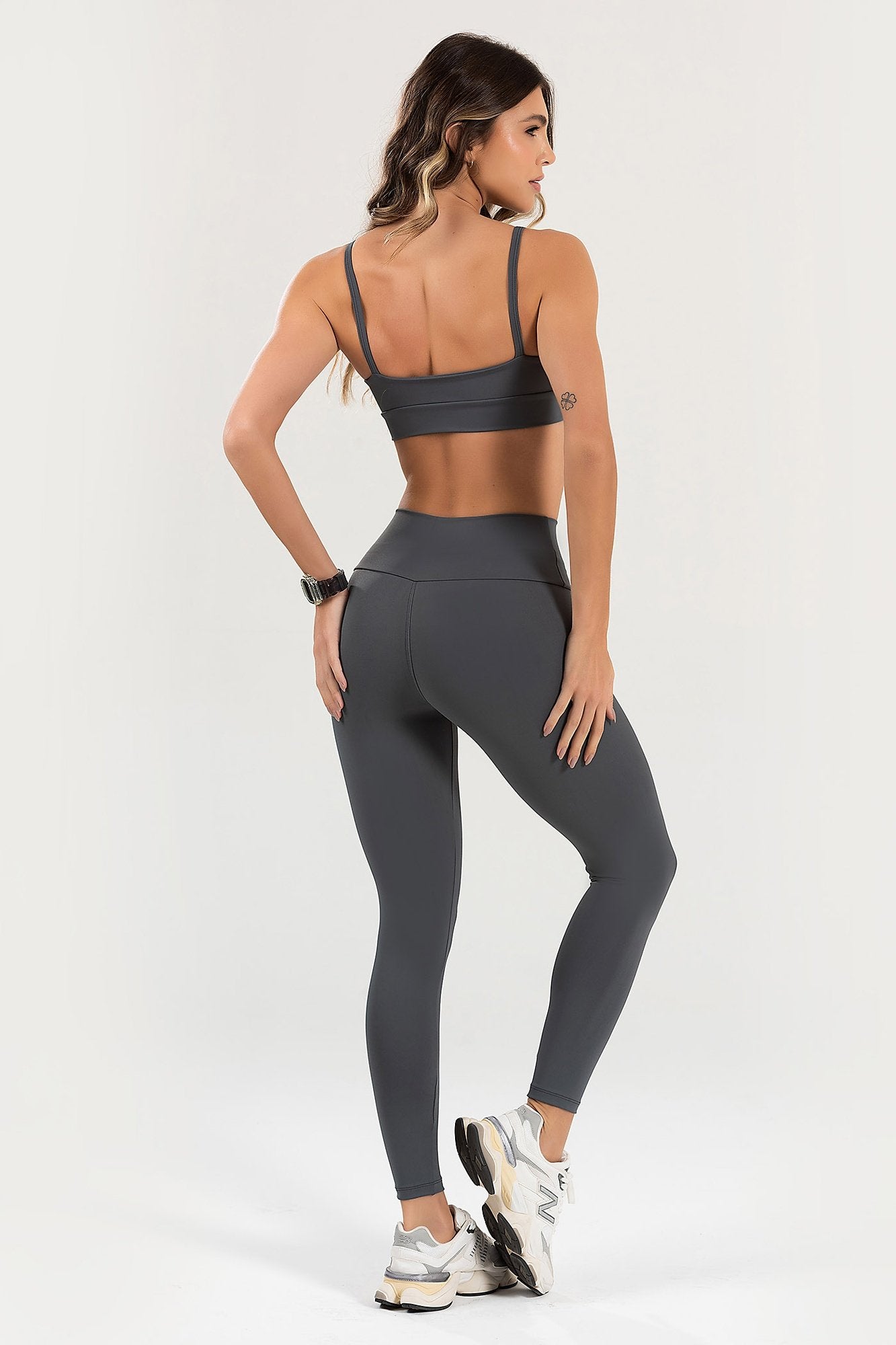 Women's Set Top + Leggings Fitness Pulse Charcoal Grey
