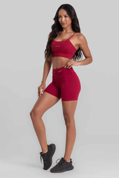Fitness Set Double-Strap Sports Bra + Leggings + Short Intense – Valentino