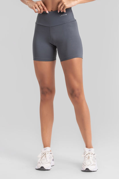 Double-Strap Sports Bra + Basic Shorts Intense Graphite
