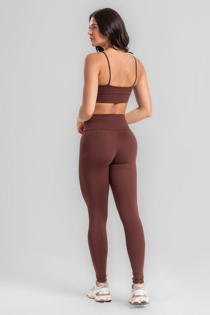 Fitness Set Double-Strap Sports Bra + Leggings + Short Intense – Leather