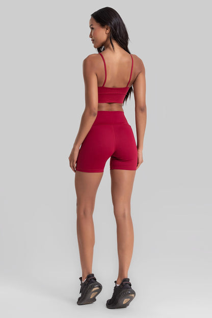 Fitness Set Double-Strap Sports Bra + Leggings + Short Intense – Valentino