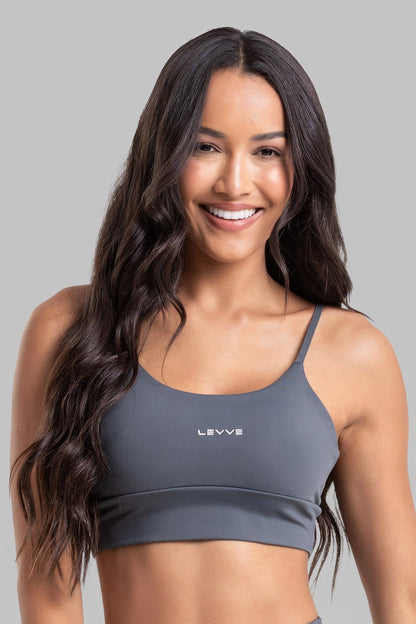 Double Sports Bra + Wrap Skort Intense Graphite