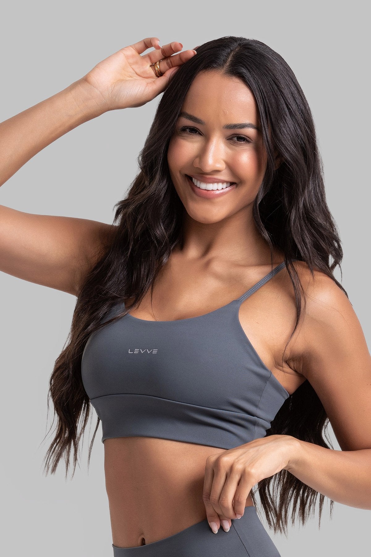 Double Sports Bra + Wrap Skort Intense Graphite