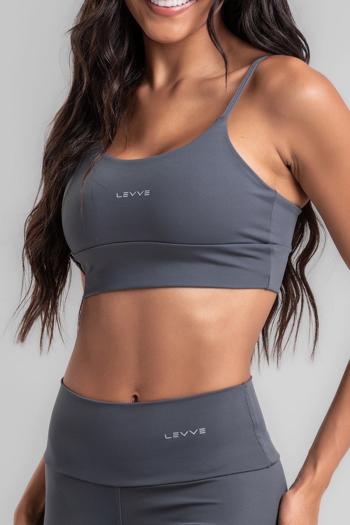 Double Sports Bra + Wrap Skort Intense Graphite