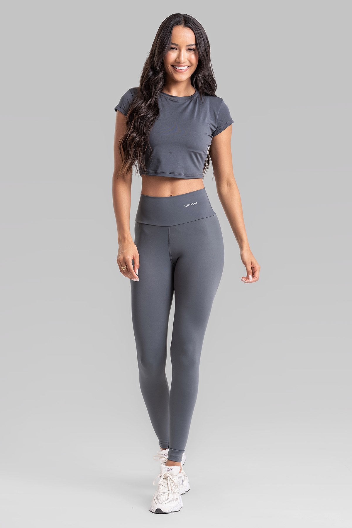 Cropped Top + Basic Leggings Intense Graphite