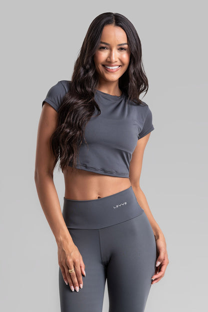 Cropped Top + Basic Leggings Intense Graphite