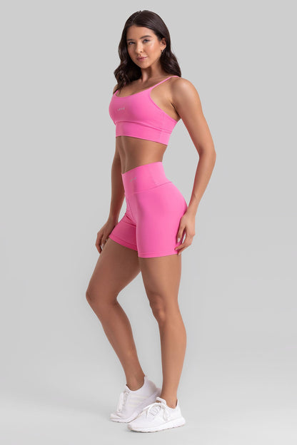 Fitness Set Double-Strap Sports Bra + Leggings + Short Intense – Pop Pink
