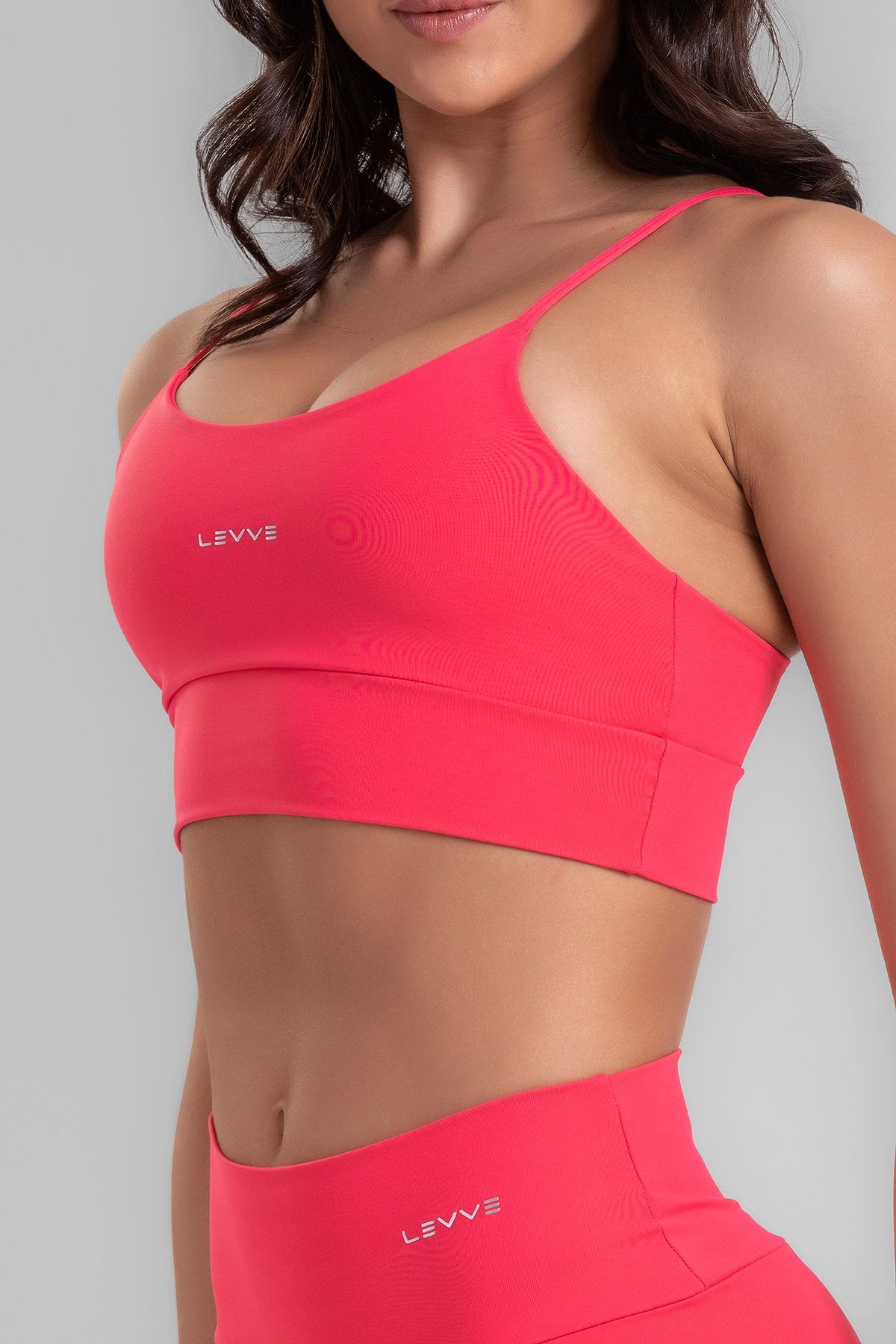 Double-Strap Sports Bra + Basic Leggings Intense Pitaya