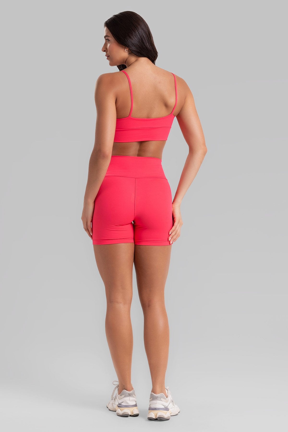 Fitness Set Double-Strap Sports Bra + Leggings + Short Intense – Pitaya