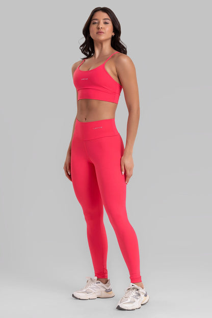 Fitness Set Double-Strap Sports Bra + Leggings + Short Intense – Pitaya