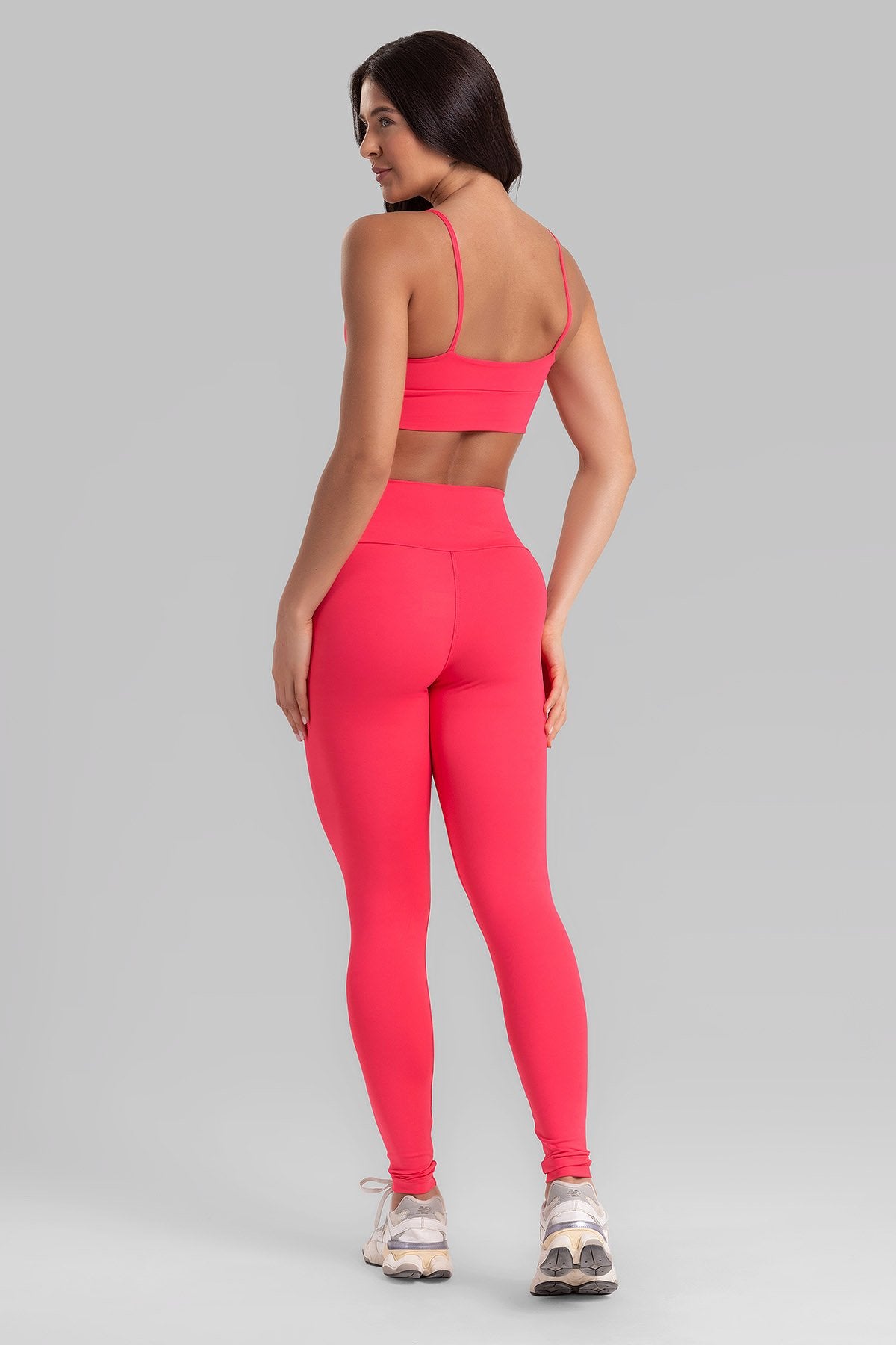 Double-Strap Sports Bra + Basic Leggings Intense Pitaya