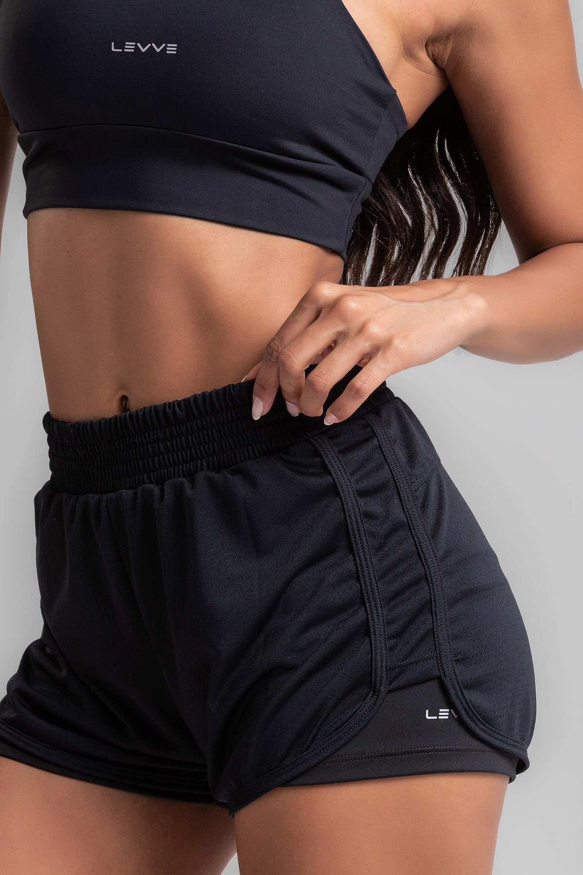 Double Shorts Women's Fitness Nory Intense - Black
