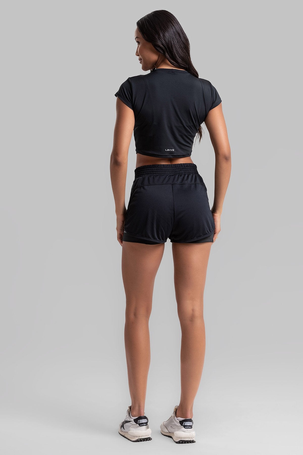 Cropped Top + Double Shorts Intense Black