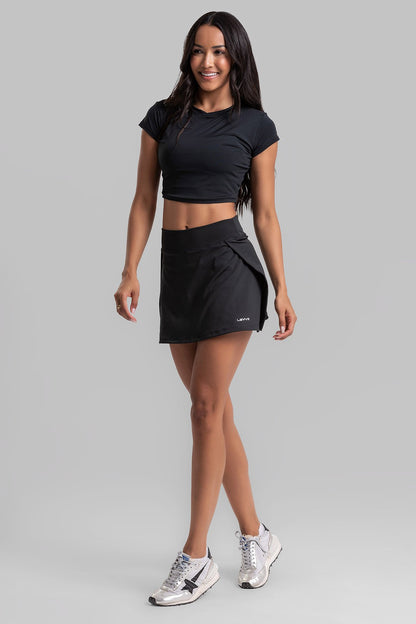 Cropped Top + Wrap Skort Intense Black