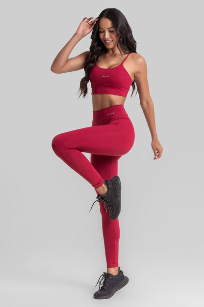 Fitness Set Double-Strap Sports Bra + Leggings + Short Intense – Valentino