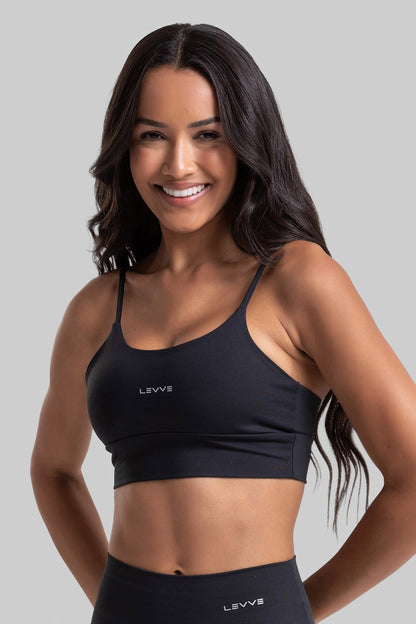 Double Sports Bra + Wrap Skort Intense Black