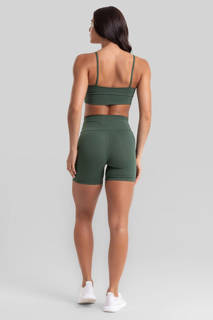 Fitness Set Double-Strap Sports Bra + Leggings + Short Intense – Botanical