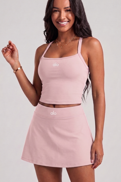 Sports bra and high-waisted skort