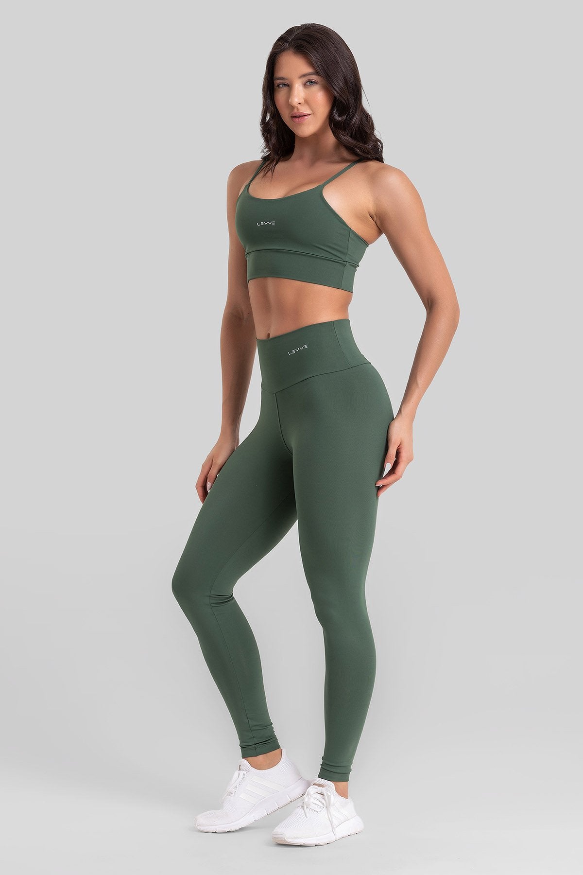Fitness Set Double-Strap Sports Bra + Leggings + Short Intense – Botanical