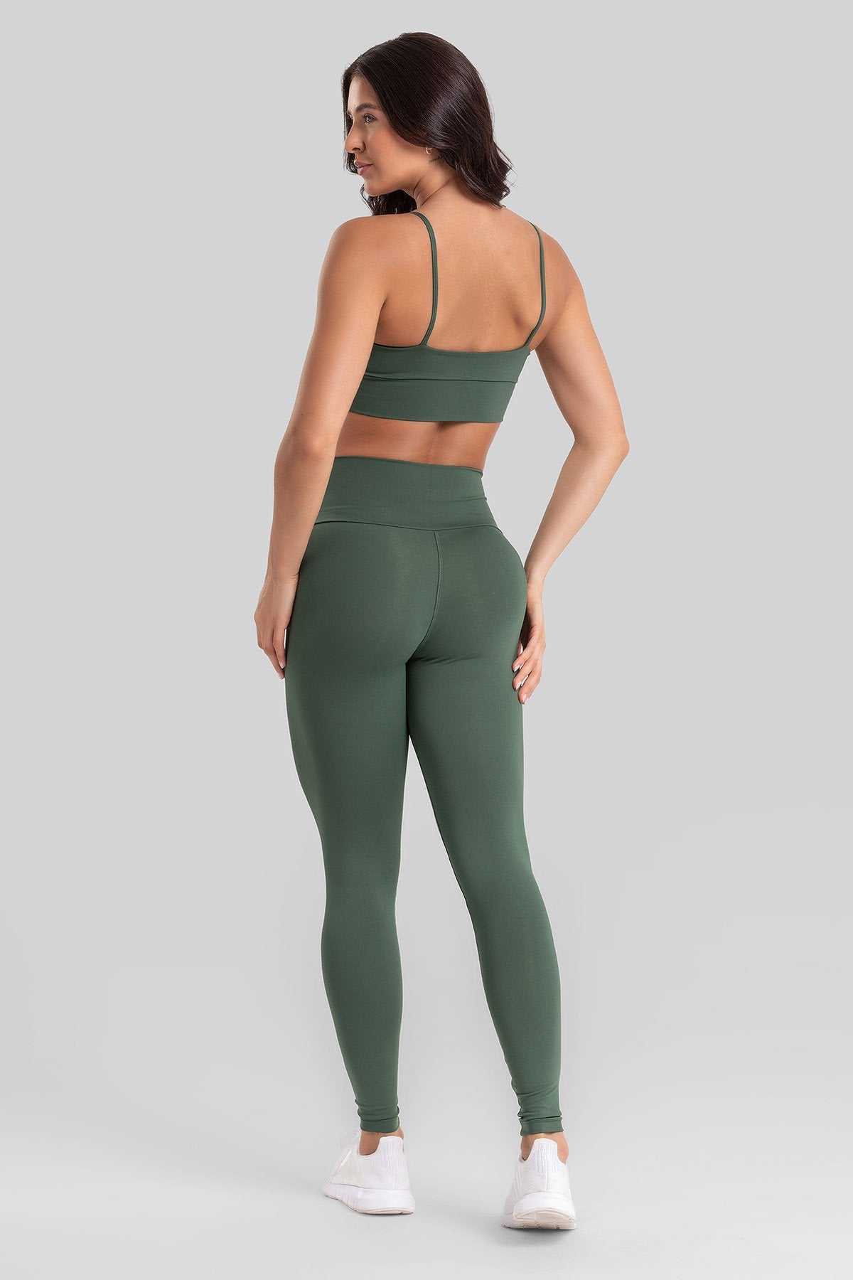 Fitness Set Double-Strap Sports Bra + Leggings + Short Intense – Botanical