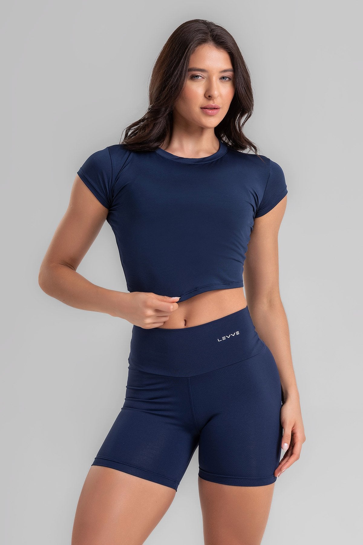 Cropped Top + Basic Shorts Navy
